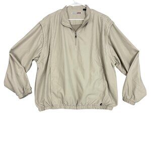 Grand Slam Golf Pullover Jacket Men's XL Beige 1/4 Zip Vest Removable Sleeves